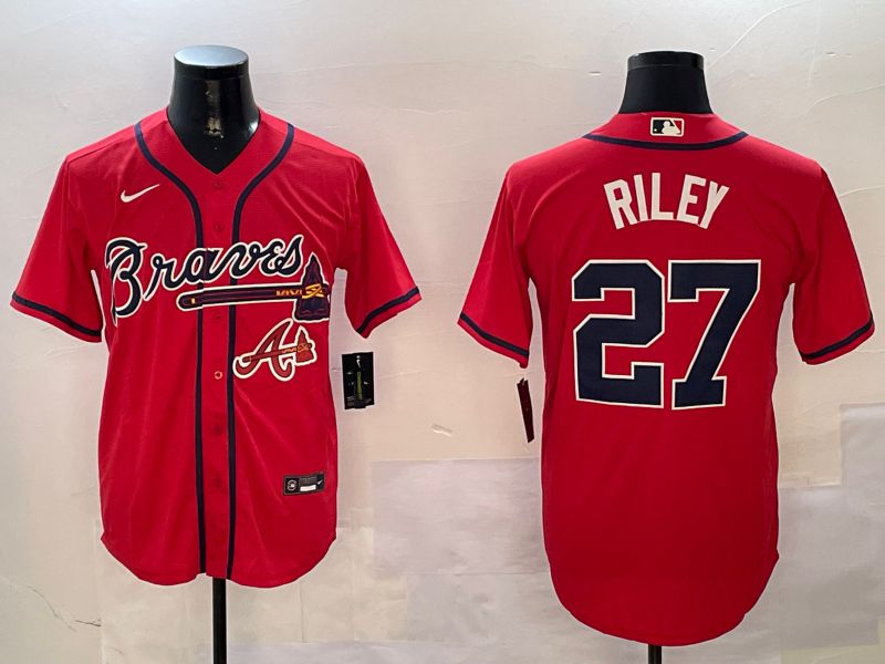 Men Atlanta Braves 27 Riley Red Game 2024 Nike MLB Jersey style 1